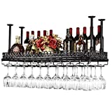 CAIMEI Barware Soporte de techo ajustable para bicicletas Altura ajustable de pared a pared para colgar en la pared Botella de vino Soporte para botellas Metal Hierro Copa de vino Copa de vidrio Tocadiscos Rack Bar Decorazi